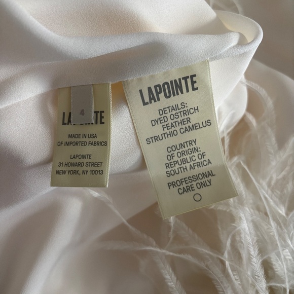 Lapointe Ostrich Feather Skirt Cream NWT Size 4 - Picture 7 of 7